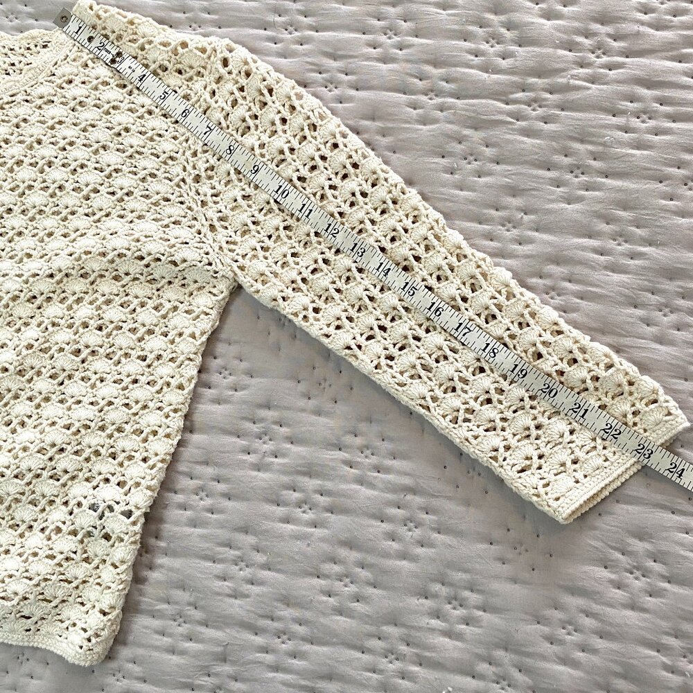 Northern Reflections Cream Crochet Openwork Cardigan - Picture 12 of 13